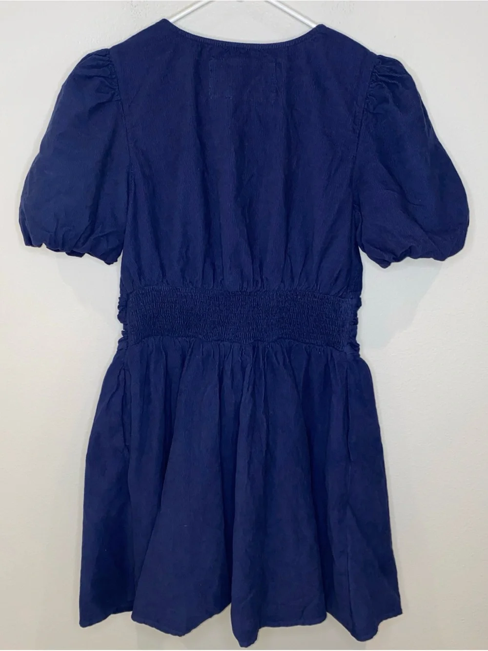 NWT Anthropologie The Katerina Button Front‎ Mini Dress Size M Corduroy Navy